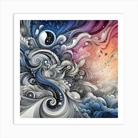 Abstract Psychedelic Painting Art Print