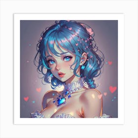 Cute Girl With Earring(1) Art Print