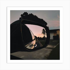 Sunset In The Rear View Mirror Art Print