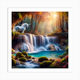Unicorn In The Forest Art Print