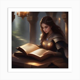 Girl Reading A Book 4 Art Print