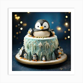 Firefly Adorable Penguin Themed Cake With Festive Wintry Accents 51391 (2) Art Print