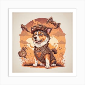 Steampunk Dog 3 Art Print