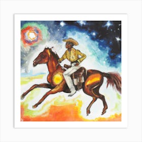 Cowboy On Horseback Art Print