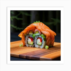 Japanese Sushi In The Shape Of A House In A Japanese 4 Art Print