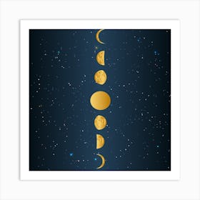 Golden Moon Phase 01 Art Print