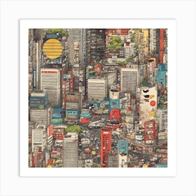 Cityscape Of Tokyo Art Print