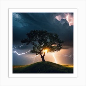 Lightning Tree 10 Art Print