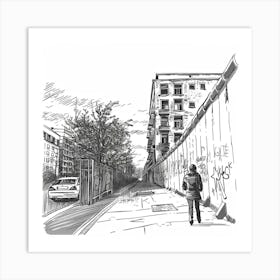 Berlin Wall Street Scene In Berlin Art Print