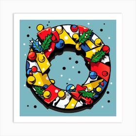 Christmas Wreath - Abstract Christmas Art Print