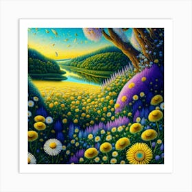 Daisy Field 1 Art Print