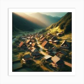 Village In The Mountains 1 Art Print