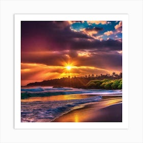 Sunset On The Beach 154 Art Print