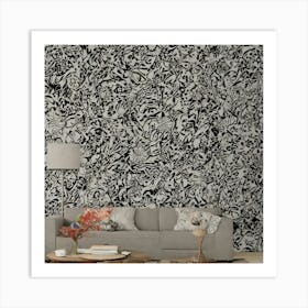 Black And White Wallpaper Image 1 Art Print