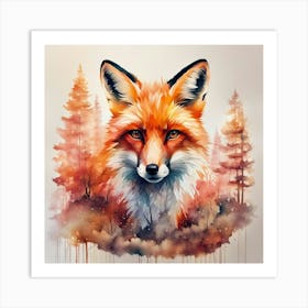 Fox In The Forest Art Print