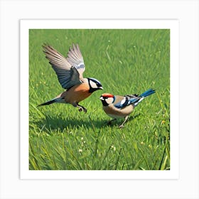 Two Birds In Flight 6 Art Print