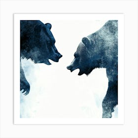 Two Bears Fighting 1 Art Print