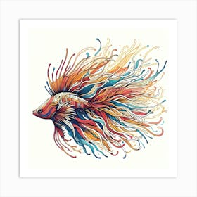 Abstract Fish Color Drawing Art Print