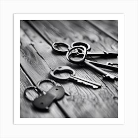 Black And White Keys Art Print