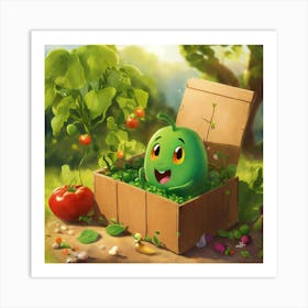 On A Sunny Morning In The Village Of Vegetables (1) Art Print