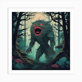 Mythical Creature in The Woods Art Print