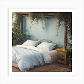 Blue Bedroom Art Print