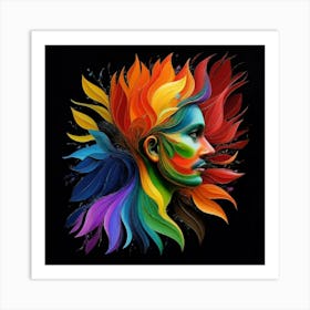 Colorful Woman Portrait Art Print