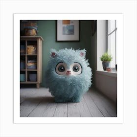 Blue Stuffed Animal Art Print