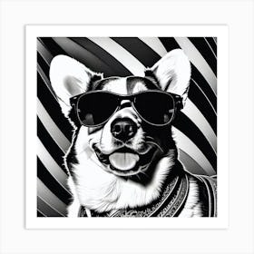 Corgi In Sunglasses 58 Art Print