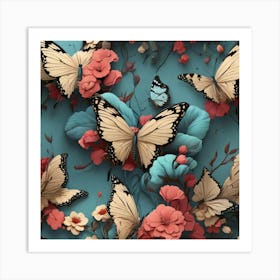 Aesthetic style, butterfly pattern 1 Art Print