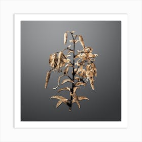 Gold Botanical Tiger Lily on Soft Gray Art Print