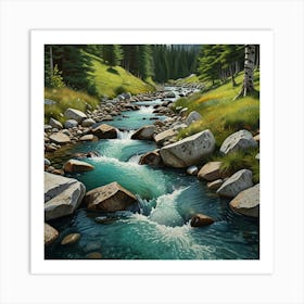 Stream In The Mountains 2 Art Print