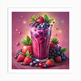 Berry Smoothie 1 Art Print