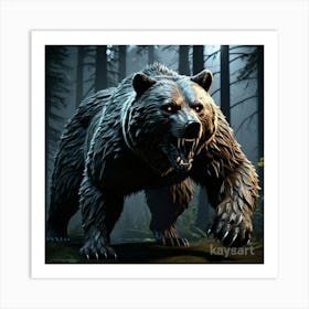 Bear In The Woods 2 Art Print