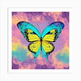 Illustration Graphic Butterfly In Tie Dye Art Print