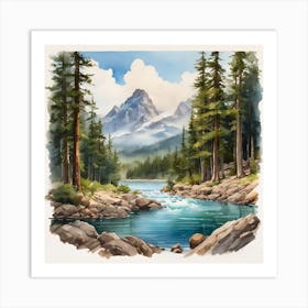 Mountain Landscape painting Art Print