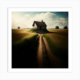 House In The Field 1 Art Print