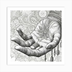 Mandala Hand 1 Art Print