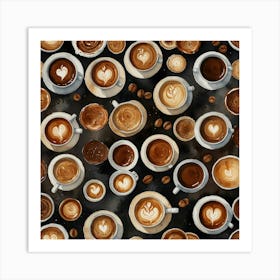 Coffee Cup Pattern Art Print