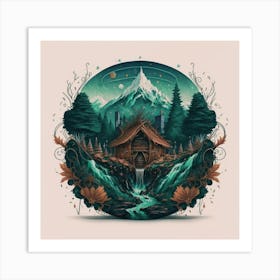 Cabin In The Woods Art Print