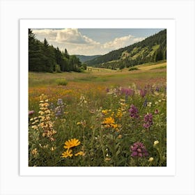 Wildflowers In The Mountains Art Print