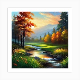 Autumn Landscape Painting 18 Art Print