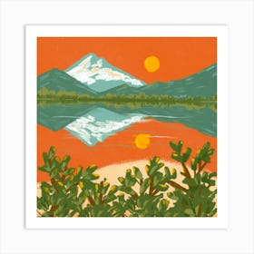 Sunset In The Mountains Art Print