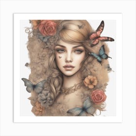 Butterfly Girl Art Print