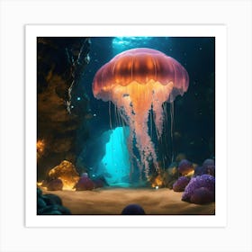 Jellyfish Underwater Art Print