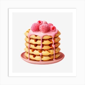 Waffles With Raspberry Icing 4 Art Print