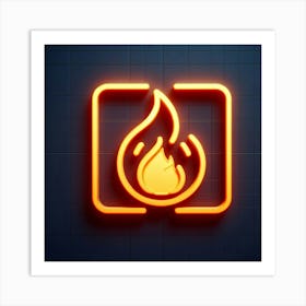 Fire Neon Sign Art Print