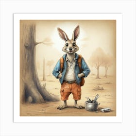 Rabbit In The Woods 1 Art Print