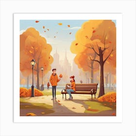 Autumn In The Park Art Print