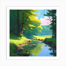 River In The Forest Art Print